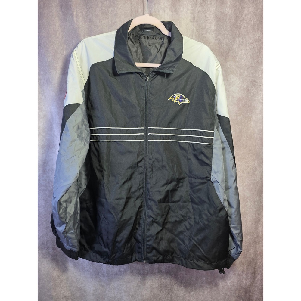 Reebok Baltimore Ravens NFL Team Apparel Jacket Men's Black Windbreaker Large